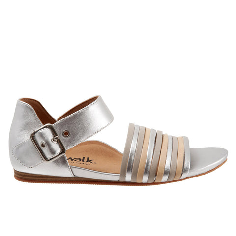 Softwalk Cori S2107-015 Womens Silver Leather Strap Sandals Shoes