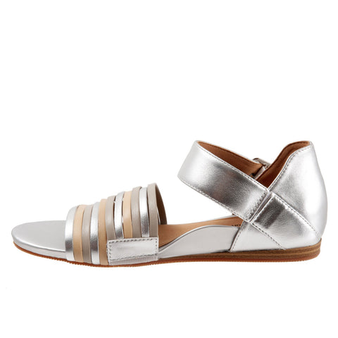 Softwalk Cori S2107-015 Womens Silver Leather Strap Sandals Shoes