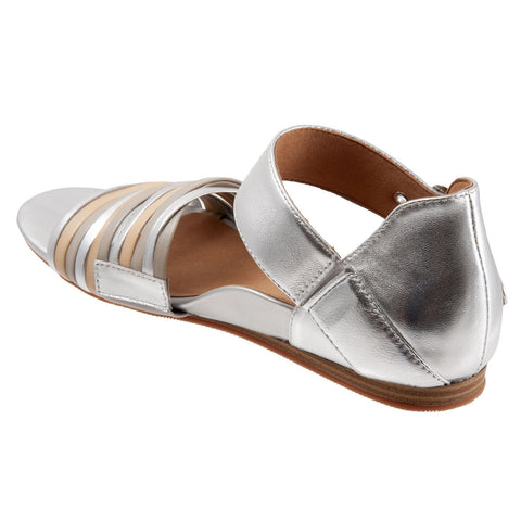 Softwalk Cori S2107-015 Womens Silver Leather Strap Sandals Shoes