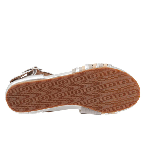 Softwalk Cori S2107-015 Womens Silver Leather Strap Sandals Shoes