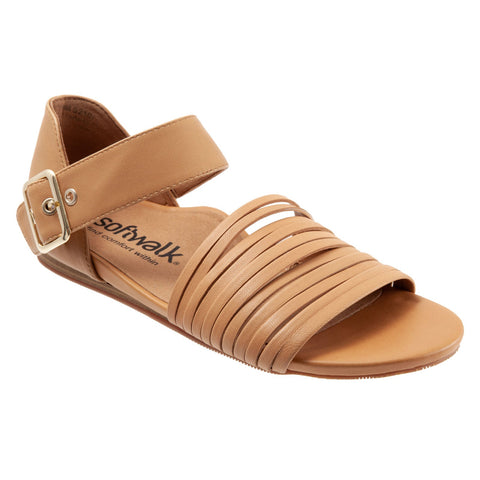Softwalk Cori S2107-154 Womens Brown Narrow Leather Strap Sandals Shoes
