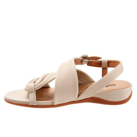 Softwalk Tieli S2109-108 Womens Beige Extra Wide Leather Strap Sandals Shoes