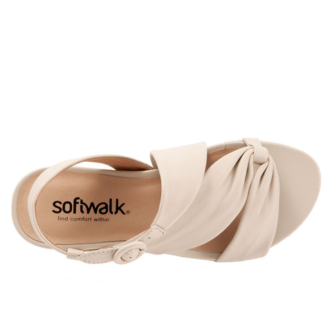 Softwalk Tieli S2109-108 Womens Beige Leather Strap Sandals Shoes