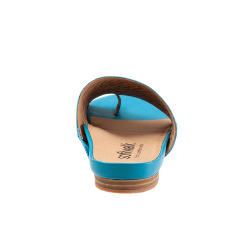 Softwalk Corsica II S2113-487 Womens Blue Wide Leather Slides Sandals Shoes