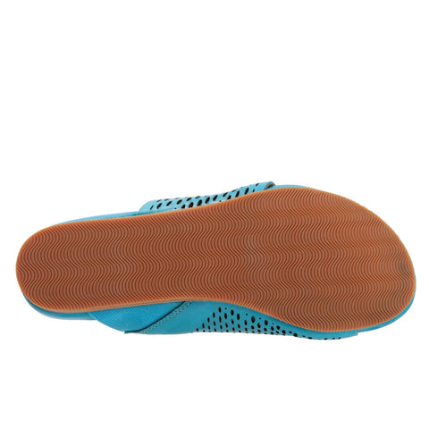 Softwalk Corsica II S2113-487 Womens Blue Wide Leather Slides Sandals Shoes