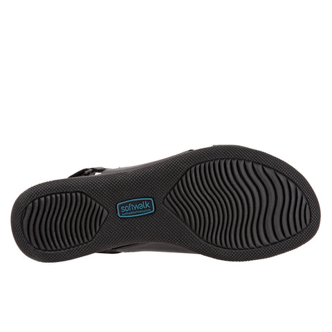 Softwalk Tulare S2114-001 Womens Black Narrow Slingback Sandals Shoes