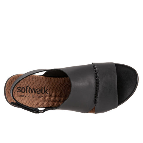 Softwalk Tulare S2114-001 Womens Black Narrow Slingback Sandals Shoes