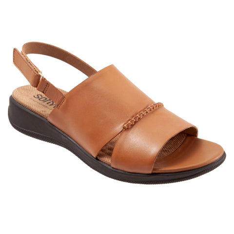 Softwalk Tulare S2114-215 Womens Brown Wide Leather Slingback Sandals Shoes