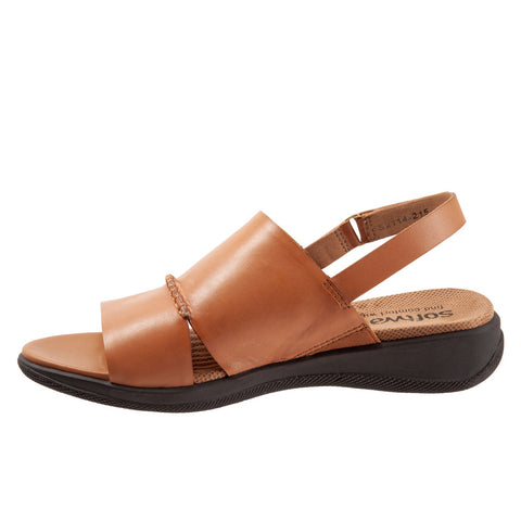 Softwalk Tulare S2114-215 Womens Brown Wide Leather Slingback Sandals Shoes