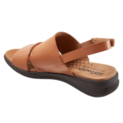 Softwalk Tulare S2114-215 Womens Brown Wide Leather Slingback Sandals Shoes