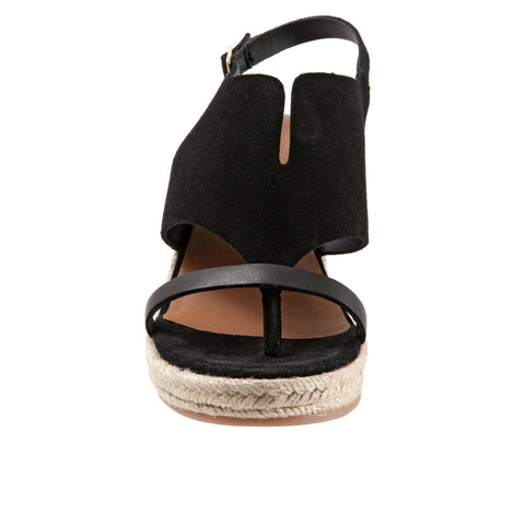 Softwalk Hudson S2117-003 Womens Black Leather Wedges Sandals Shoes