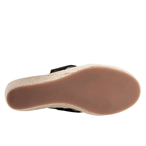 Softwalk Hudson S2117-003 Womens Black Leather Wedges Sandals Shoes