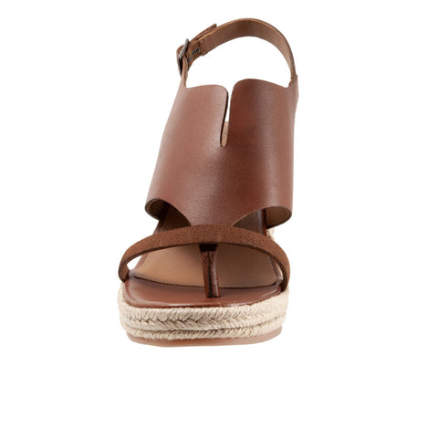 Softwalk Hudson S2117-236 Womens Brown Wide Leather Wedges Sandals Shoes