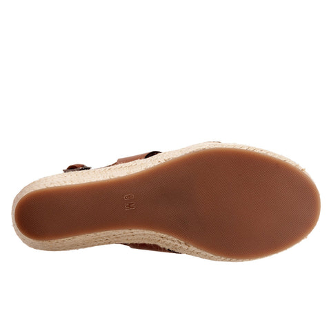 Softwalk Hudson S2117-236 Womens Brown Wide Leather Wedges Sandals Shoes
