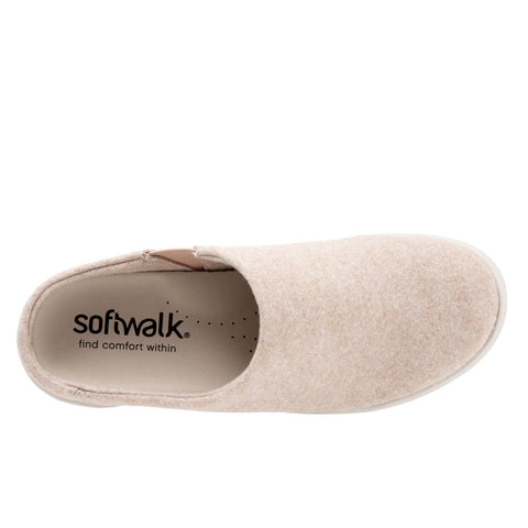 Softwalk Auburn S2151-156 Womens Beige Canvas Slip On Clog Sandals Shoes