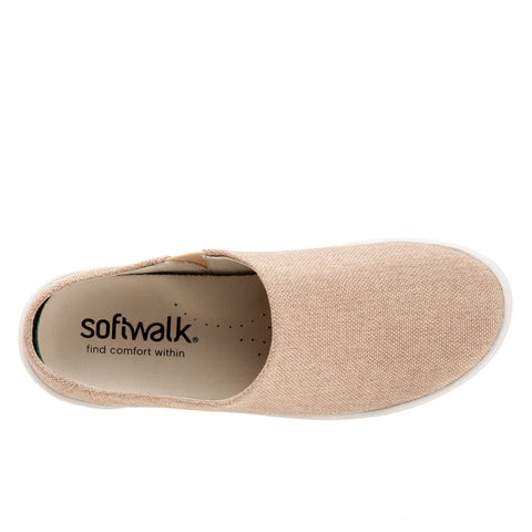 Softwalk Auburn S2151-279 Womens Beige Canvas Slip On Clog Sandals Shoes