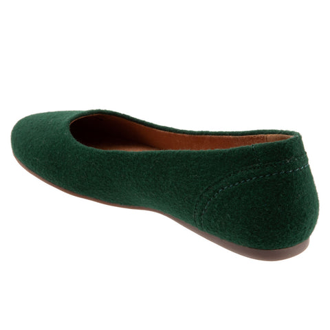 Softwalk Shiraz S2160-335 Womens Green Narrow Suede Ballet Flats Shoes