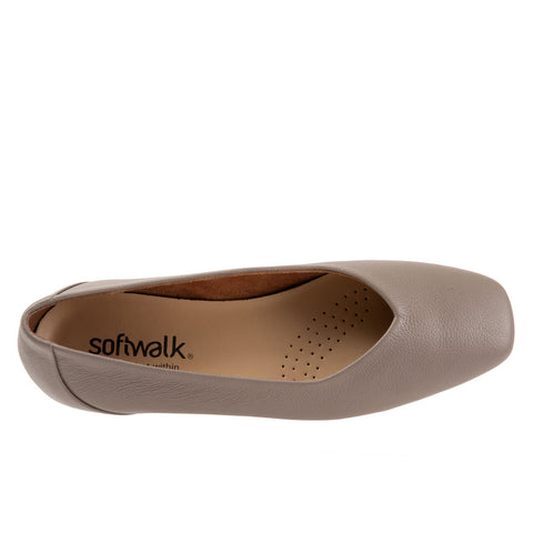 Softwalk Vellore S2162-110 Womens Brown Narrow Leather Loafer Flats Shoes