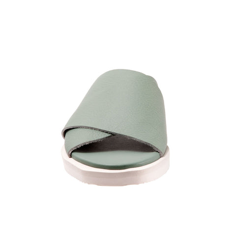 Softwalk Kara S2209-312 Womens Green Narrow Leather Slides Sandals Shoes