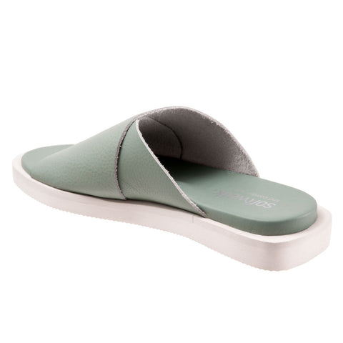 Softwalk Kara S2209-312 Womens Green Narrow Leather Slides Sandals Shoes