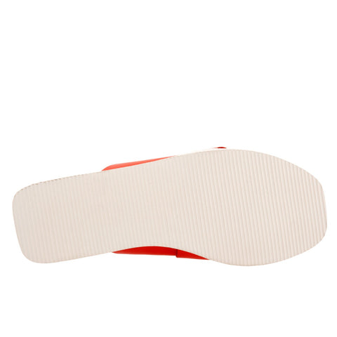Softwalk Kara S2209-600 Womens Red Narrow Leather Slides Sandals Shoes