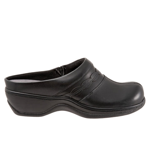 Softwalk Amber S2218-001 Womens Black Narrow Leather Clog Sandals Shoes