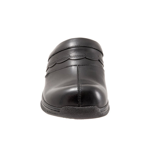Softwalk Amber S2218-001 Womens Black Leather Slip On Clog Sandals Shoes