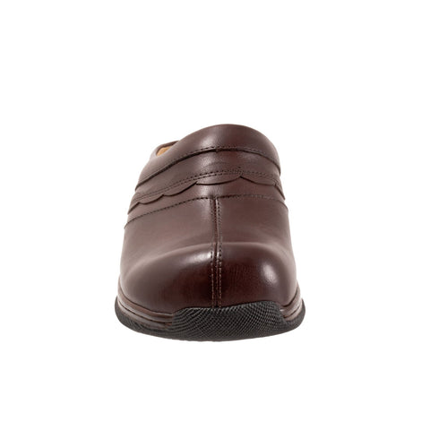 Softwalk Amber S2218-210 Womens Brown Leather Slip On Clog Sandals Shoes