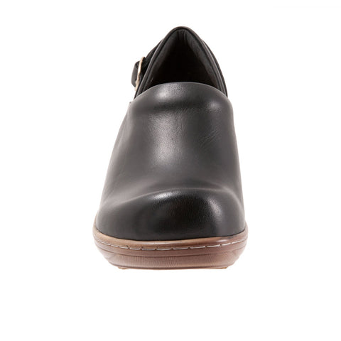 Softwalk Minna S2253-001 Womens Black Narrow Leather Clog Flats Shoes