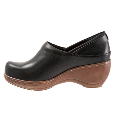 Softwalk Minna S2253-001 Womens Black Narrow Leather Clog Flats Shoes