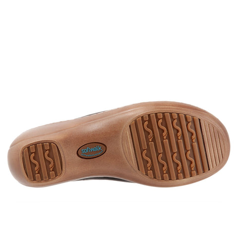 Softwalk Minna S2253-001 Womens Black Narrow Leather Clog Flats Shoes