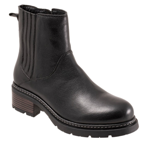 Softwalk Novato S2254-001 Womens Black Wide Leather Casual Dress Boots
