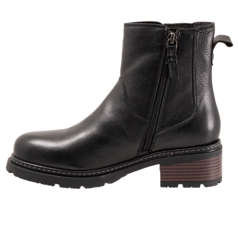 Softwalk Novato S2254-001 Womens Black Wide Leather Casual Dress Boots