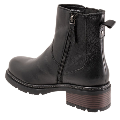 Softwalk Novato S2254-001 Womens Black Wide Leather Casual Dress Boots