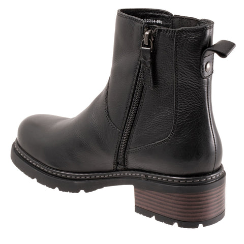 Softwalk Novato S2254-001 Womens Black Leather Zipper Casual Dress Boots