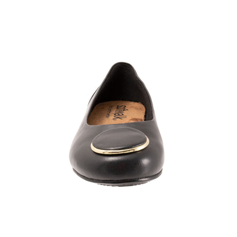 Softwalk Sonoma Halo S2257-001 Womens Black Leather Ballet Flats Shoes