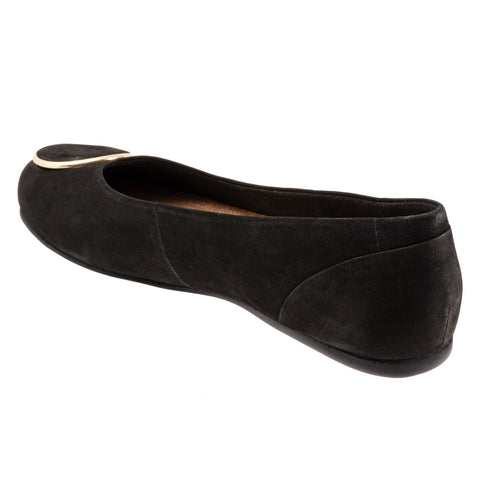 Softwalk Sonoma Halo S2257-004 Womens Black Nubuck Ballet Flats Shoes