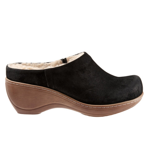Softwalk Madison Plush S2268-004 Womens Black Wide Clog Sandals Shoes