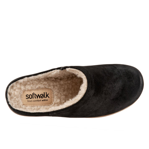 Softwalk Madison Plush S2268-004 Womens Black Wide Clog Sandals Shoes