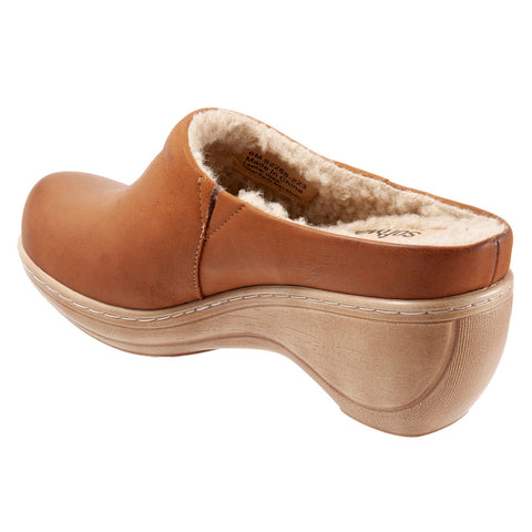Softwalk Madison Plush S2268-223 Womens Brown Leather Clog Sandals Shoes