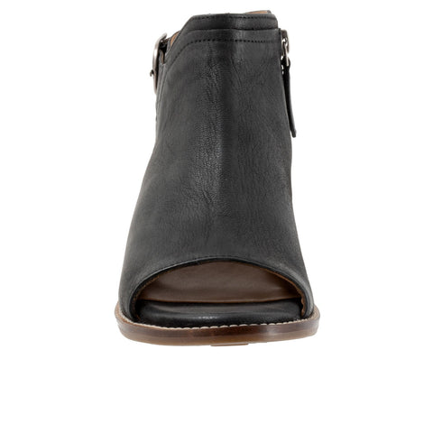 Softwalk Novara S2314-004 Womens Black Wide Leather Heeled Sandals Boots