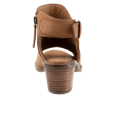 Softwalk Novara S2314-223 Womens Brown Leather Zipper Heeled Sandals Boots