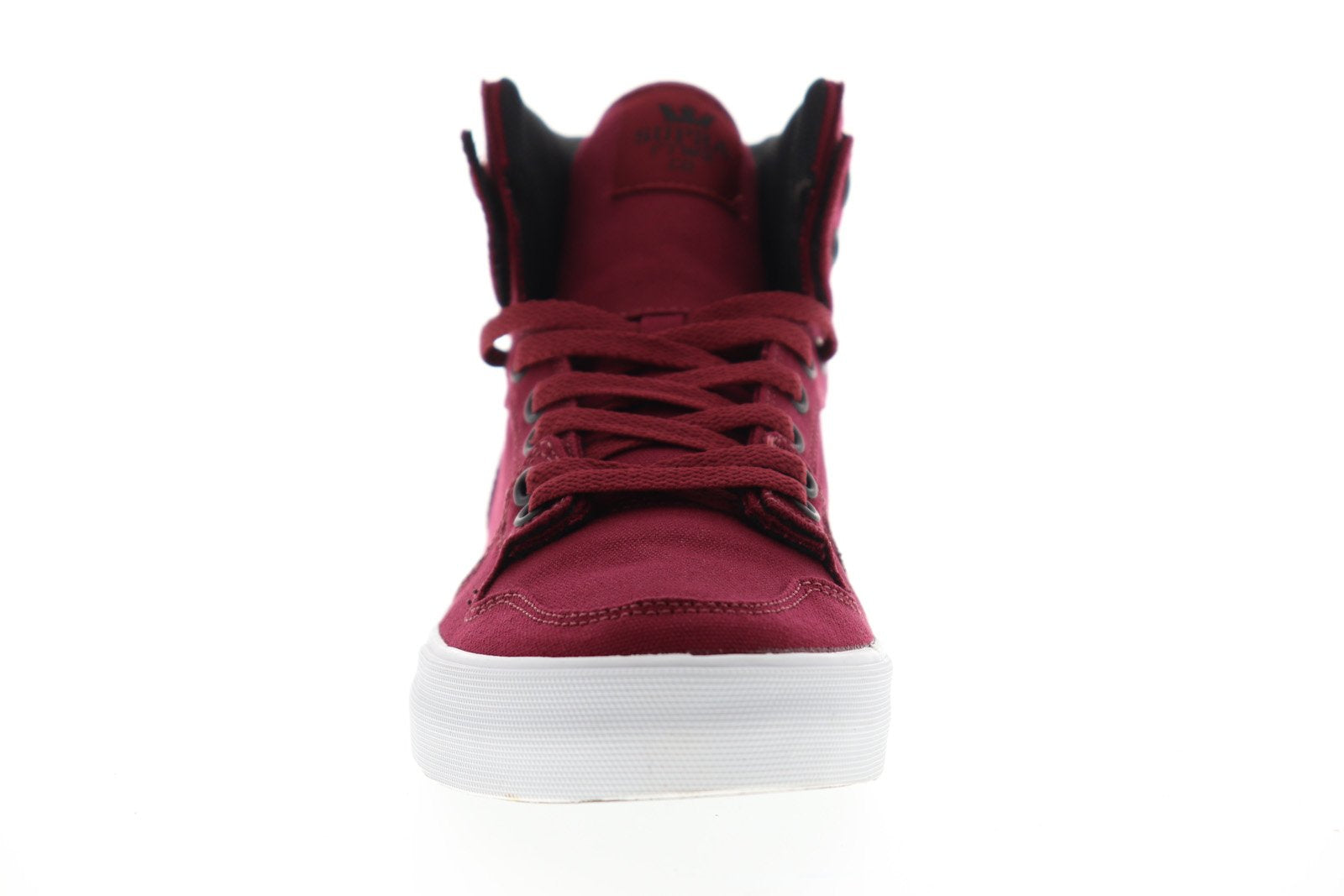 Supra Vaider Mens Burgundy Canvas Skate Inspired Sneakers - Ruze Shoes