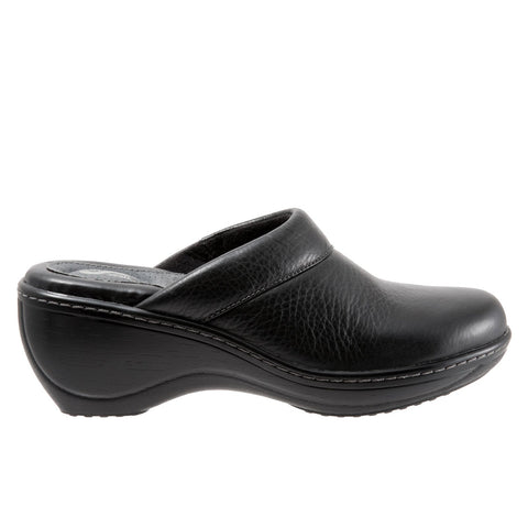 Softwalk Murietta S6015-001 Womens Black Leather Clogs Sandals Shoes
