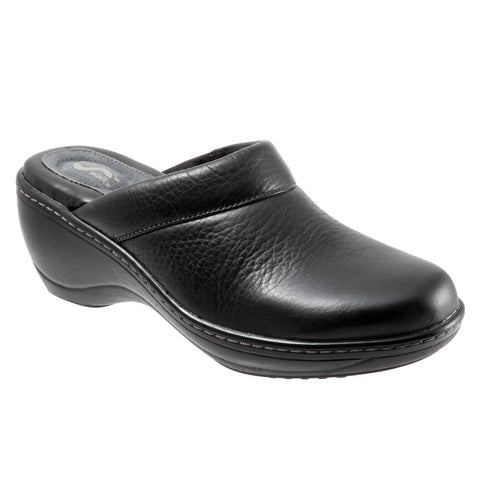 Softwalk Murietta S6015-001 Womens Black Leather Clogs Sandals Shoes