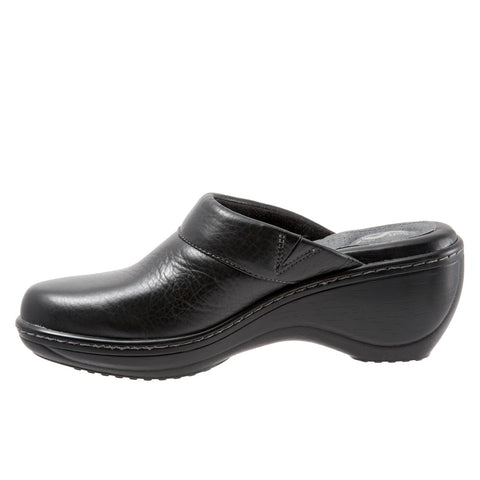 Softwalk Murietta S6015-001 Womens Black Leather Clogs Sandals Shoes