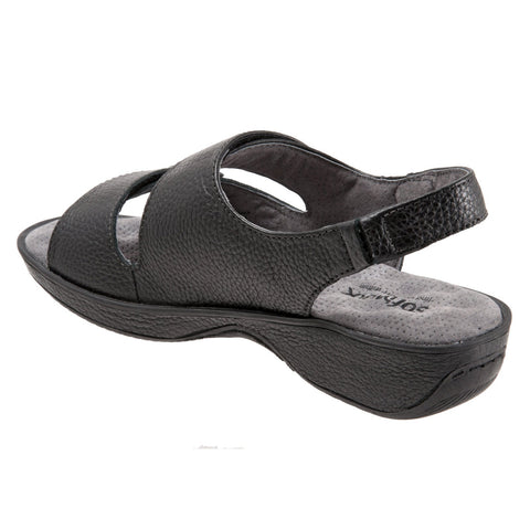 Softwalk Bolivia S9528-001 Womens Black Leather Slingback Sandals Shoes