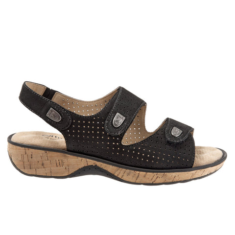 Softwalk Bolivia S9528-006 Womens Black Leather Slingback Sandals Shoes