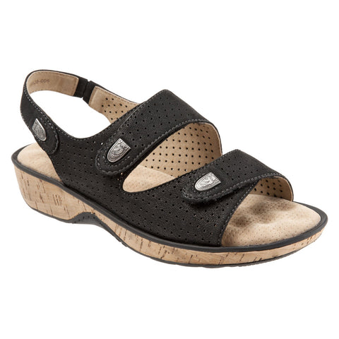 Softwalk Bolivia S9528-006 Womens Black Leather Slingback Sandals Shoes