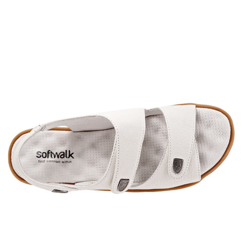 Softwalk Bolivia S9528-115 Womens White Narrow Slingback Sandals Shoes